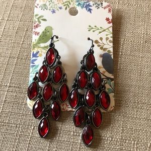 Red chandelier earrings